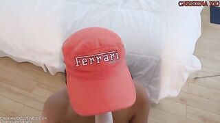 The racing girl is getting fucked deep in her ass hole