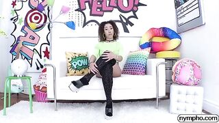 Petite brunette Kira Perez gets her pussy pounded on Nympho