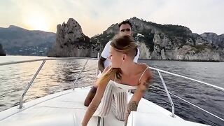 Petite babe gets fucked by the captain on a boat tour