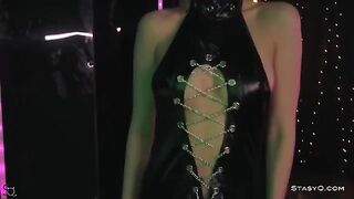 Skinny teen AngelQ stripping on stage in sensual HD video by StasyQ
