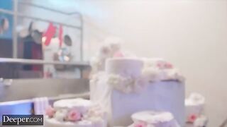 The baker competed for a prize, showcasing her skills in a steamy kitchen encounter