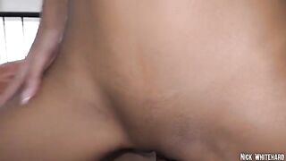 Black Asian teen Lia Lin gets her pussy smashed hard