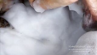 A horny blonde girl gave me a blowjob in the bath and fucked me