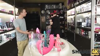 Trickster led adult neighbor dildo lover from sex shop to dad's bedroom