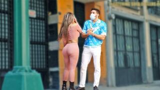 Latina with big ass seduces a rich stranger and fucks with him