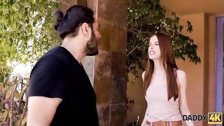 A young ginger had a quarrel with her boyfriend and called someone