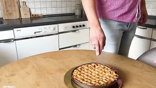 Hot stepmom fucked with a sex doll in the kitchen