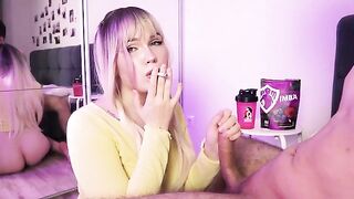 You have two options: to kiss a cock or a cigarette