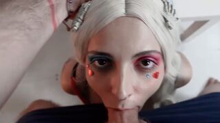 Crazy Harley Quinn getting fucked with a massive butt plug