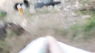 Babe has sex with a random stranger on a public nude beach
