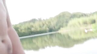 Babe has sex with a random stranger on a public nude beach