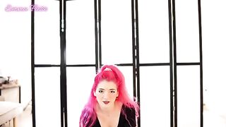 Pink haired teen Emma Fiore does a hot strip dance