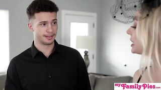 Stepsis asked if he likes how wet her pussy is in this steamy scene