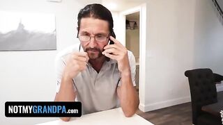 The step-grandpa punished naughty stepdaughter Britt Blair