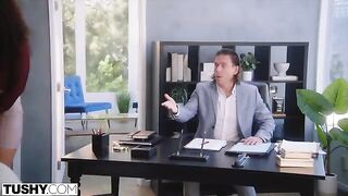 The company’s head ordered an anal sex with the cute employee