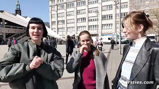 Two girls are having a great lesbian sex with a third girl
