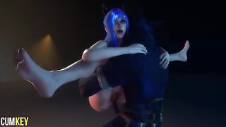Furry Cat Girl gets her pussy filled with cum by a huge cock monster