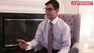 Two legal babes getting fucked by a lawyer and his friend in a steamy scene