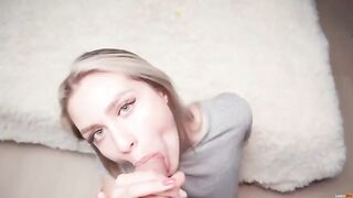 A blowjob with a deeper meaning, culminating in cum on tits