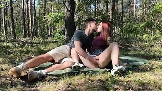 Amateur couple having passionate sex right in the park, just like a scene from Homemade