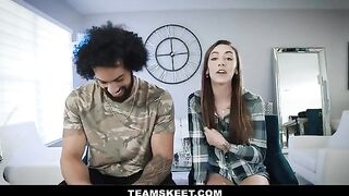 Girl is fucked by her boyfriend in various positions, showcasing petite charm