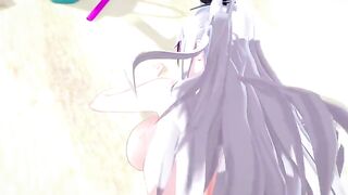 Hentai with waifu Prinz Eugen from Azur Lane, showcasing her huge tits