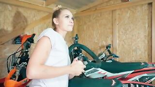 I fixed my motorcycle, then fucked the hot babe