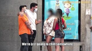 Two young Mexican women picked up from the bus stop for a hot encounter