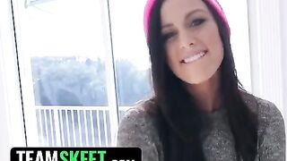 Whitney Westgate, with striking blue eyes, gets her neighbor's cock sucked