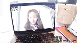 A girl came to see a guy in his office and they got down to business