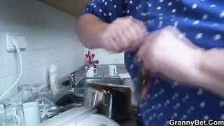 Old grandma gets her pussy railed by a younger dude in HD