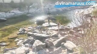 Babe Divina Maru fucked outdoors in public, captured in raw reality style