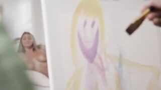 Art class turns into a wild threesome with two stunning girls