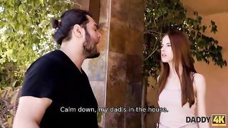 A beauty forgot her BF and got intimate with his dad