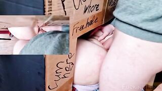 The girl in Glory Hole was fucked by three guys in a row