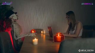 The witches fucked each other with a strapon on Halloween