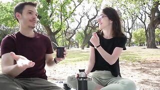 A day at the park ends up with a couple having a public blowjob session