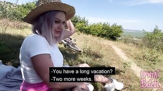 A girl met a guy and went on a date with him in the open air