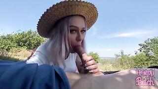 A girl met a guy and went on a date with him in the open air