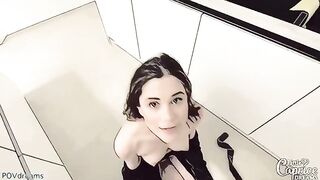 The stepbrother fucked the appetizing girl Little Caprice in the mouth