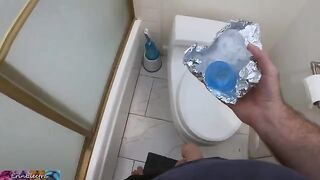 A stepmom helps her stepson to get a sperm sample for donation