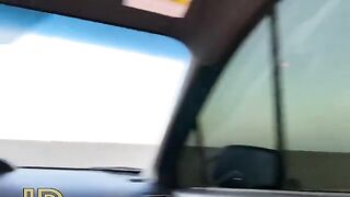 Babe fucked in her car by a stranger in the parking lot