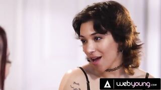 College girl Brooklyn Gray enjoys passionate sex with her GF