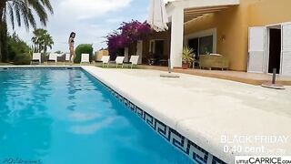 Little Caprice makes a splash with her daring underwater skill