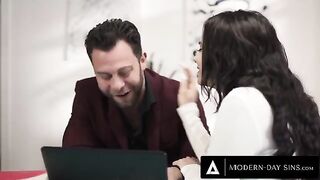 Violet Starr cheats on her husband with a client who loves to fuck hard