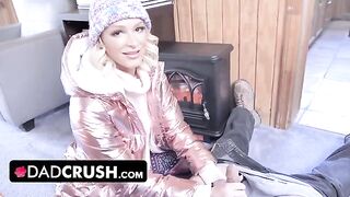 Pervert daddy fucks his stepdaughter Emma Hix and cum on her face