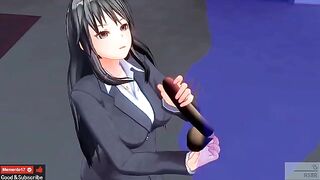 ASMR ear licking action with Japanese hentai animation