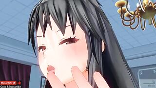 ASMR ear licking action with Japanese hentai animation