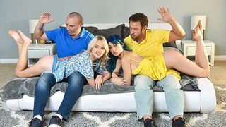 Cute girls Kate Bloom and Jewelz Blu get punished by their stepdads