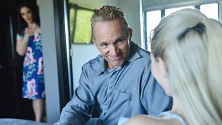 Hot step daughter Jane Wilde rides her step dad’s fat prick